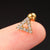 Fashion Triangle Round Copper Plating Inlay Zircon Ear Studs 1 Piece