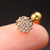 Fashion Triangle Round Copper Plating Inlay Zircon Ear Studs 1 Piece