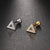 Fashion Triangle Round Copper Plating Inlay Zircon Ear Studs 1 Piece