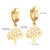 Fashion Triangle Round Heart Shape Stainless Steel Rhinestones Drop Earrings 1 Pair