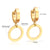 Fashion Triangle Round Heart Shape Stainless Steel Rhinestones Drop Earrings 1 Pair