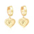 Fashion Triangle Round Heart Shape Stainless Steel Rhinestones Drop Earrings 1 Pair