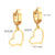 Fashion Triangle Round Heart Shape Stainless Steel Rhinestones Drop Earrings 1 Pair