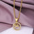 Fashion Twelve Constellation Copper Inlaid Zircon Gold Plated Stainless Steel Pendant Necklace