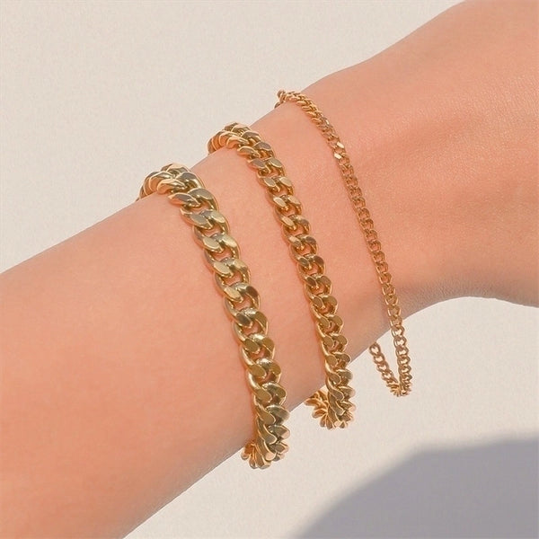 Fashion U Shape Stainless Steel 14K Gold Plated No Inlaid Bracelets In Bulk