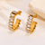 Fashion U Shape Stainless Steel Earrings Plating Inlay Zircon Stainless Steel Earrings