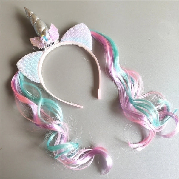 Fashion Unicorn Plastic Sequins Hair Band 1 Piece