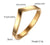 Fashion V Shape Stainless Steel Inlay Zircon Rings