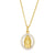 Fashion Virgin Mary Oval Real Gold Plated Necklace Coin Clavicle Chain Wholesale