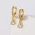 Fashion Water Droplets Copper Gold Plated Zircon Drop Earrings 1 Pair