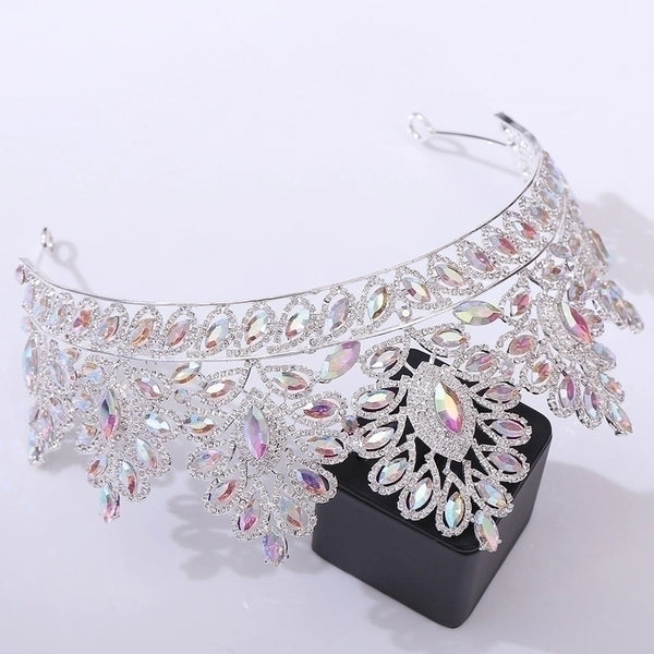 Fashion Water Droplets Crown Alloy Rhinestone Crown 1 Piece