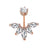 Fashion Water Droplets Stainless Steel Inlay Zircon Belly Ring 5 Pieces