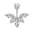 Fashion Water Droplets Stainless Steel Inlay Zircon Belly Ring 5 Pieces