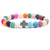 Fashion Weathered Agate Stone Bead Bracelet Sports Dumbbell Cross Elastic Bracelet