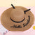 Fashion Wide-brimmed Outdoor Streamer Letter Printing Straw Sunscreen Hat