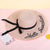 Fashion Wide-brimmed Outdoor Streamer Letter Printing Straw Sunscreen Hat