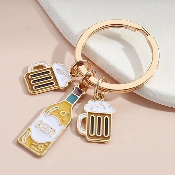 Fashion Wine Bottle Metal Plating Keychain