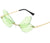 Fashion Wings Pc Special-shaped Mirror Frameless Women's Sunglasses