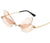 Fashion Wings Pc Special-shaped Mirror Frameless Women's Sunglasses