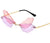 Fashion Wings Pc Special-shaped Mirror Frameless Women's Sunglasses