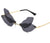 Fashion Wings Pc Special-shaped Mirror Frameless Women's Sunglasses