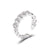 Fashion Zircon Chain Hollow Opening Adjustable Ring