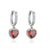 Fashion Zircon Micro-inlaid Peach Heart Earrings European And American Style Copper Jewelry