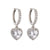 Fashion Zircon Micro-inlaid Peach Heart Earrings European And American Style Copper Jewelry