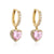 Fashion Zircon Micro-inlaid Peach Heart Earrings European And American Style Copper Jewelry