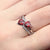 Fashion Zircon Ring Double Heart-shaped Gemstone Platinum-plated Copper Ring Jewelry Wholesale