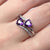 Fashion Zircon Ring Double Heart-shaped Gemstone Platinum-plated Copper Ring Jewelry Wholesale