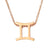 Fashion Zodiac Constellation Pendant Stainless Steel Gold Plated Necklace