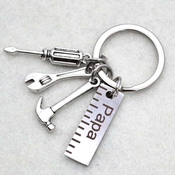 Father's Day Gift Letter Grandpa Papa Dad Caliper Tool Stainless Steel Key Ring