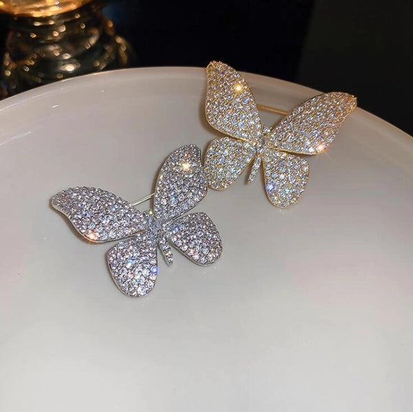 Flash Diamond Butterfly Brooch Women's Design Sense Niche Elegant Suit Pin  New High Sense Exquisite Accessories