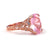 Flower Jewelry Fashion Pink Zircon Jewelry Princess Engagement Rose Gold Copper Ring