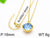 Formal Simple Style Geometric Stainless Steel Inlay Zircon Pendant Necklace