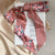 French Silk Scarf Bow Tie Hair Retro National Style Oil Painting Silk Scarf Hair Band Female Tie Scarf Long Ribbon Korean Style