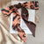 French Silk Scarf Bow Tie Hair Retro National Style Oil Painting Silk Scarf Hair Band Female Tie Scarf Long Ribbon Korean Style