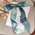 French Silk Scarf Bow Tie Hair Retro National Style Oil Painting Silk Scarf Hair Band Female Tie Scarf Long Ribbon Korean Style