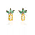 Fruit Vegetable Stud 18k Real Gold Color Zirconium Copper Earrings