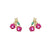 Fruit Vegetable Stud 18k Real Gold Color Zirconium Copper Earrings