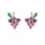 Fruit Vegetable Stud 18k Real Gold Color Zirconium Copper Earrings