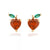 Fruit Vegetable Stud 18k Real Gold Color Zirconium Copper Earrings