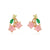 Fruit Vegetable Stud 18k Real Gold Color Zirconium Copper Earrings