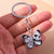 Funny Butterfly Skull Zinc Alloy Halloween Keychain