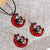 Funny Human Alloy Enamel Halloween Unisex Earrings Necklace Jewelry Set