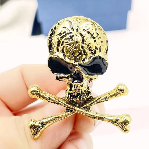 Funny Pin Skull Alloy Plating Unisex Corsage