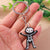 Funny Skull Zinc Alloy Halloween Bag Pendant Keychain