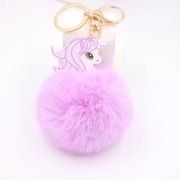 Fur Ball Keychain Crane Machine Girls' Wallet Children Schoolbag Pendant Boutique Supply Customized