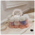 Fur Dinner Bag Fashion Stitching Contrast Color Fur Ball Handbag  Winter New Small Square Bag Shoulder Messenger Bag